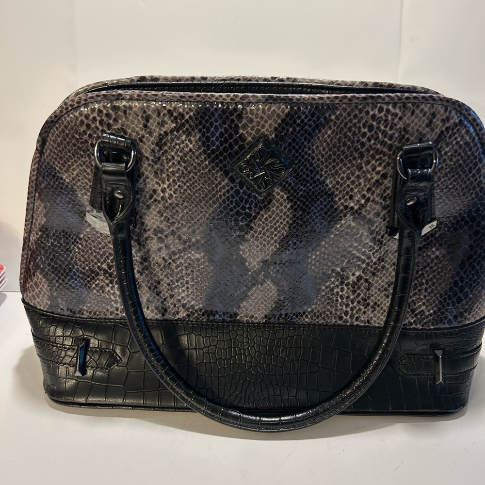 Chic Black and Gray Satchel by Vera Wang